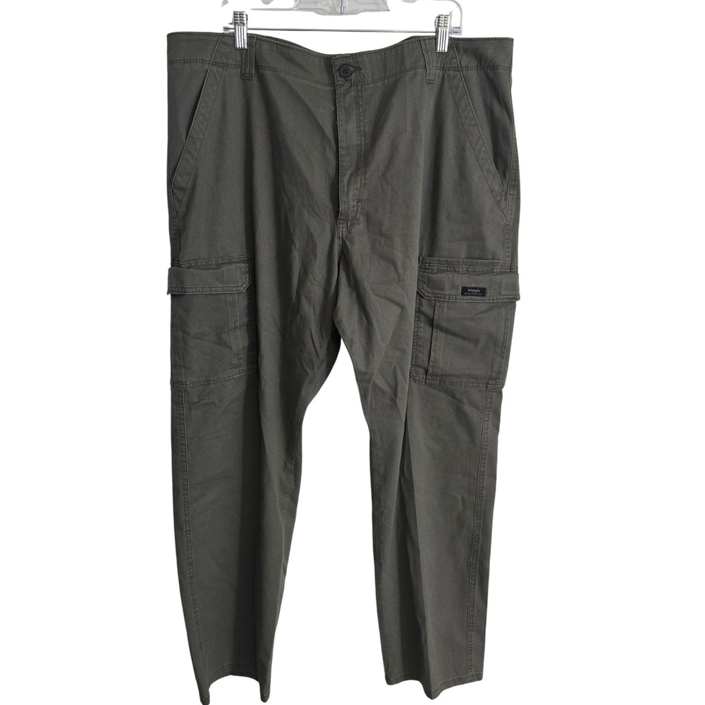 Wrangler Cargo Pants Mens 40x32 Olive Green Stretch Authentic 112336296 Workwear